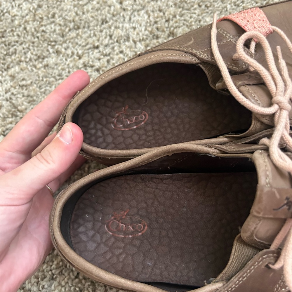 Chaco Women's Harper Casual Lace Shoes Soft Nubuck Caribou Leather Size 10 Brown - Picture 4 of 13